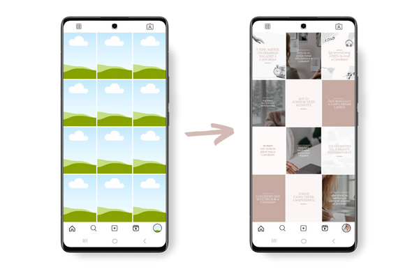 Ingyenes Instagram feed tervező látványterv Canva sablon